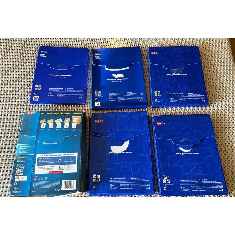 Lot of 6PKS of Avery Blank Labels - Assorted Sizes - Weighs over 16lbs